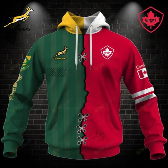 Personalized RUGBY Jersey Mix 2 Teams HALF and HALF Style | Hoodie, T Shirt, Zip Hoodie, Sweatshirt