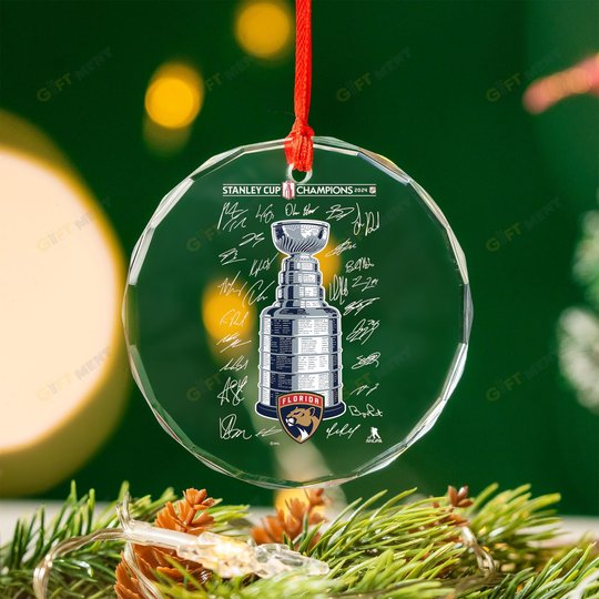 FPanthers Stanley Cup Champions 2024 Glass Ornament