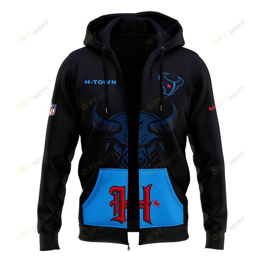 Men’s Nike HTown Blue Houston Texans Alternate Game Zip Hoodie