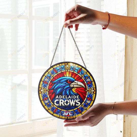 Adelaide Football Club Stained Glass Suncatcher for Window Hanging