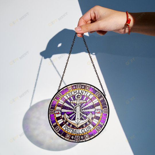Fremantle Football Club Stained Glass Suncatcher for Window Hanging