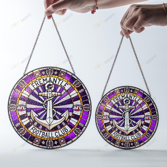 Fremantle Football Club Stained Glass Suncatcher for Window Hanging