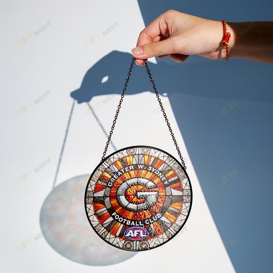 The Greater Western Sydney Football Club Stained Glass Suncatcher for Window Hanging