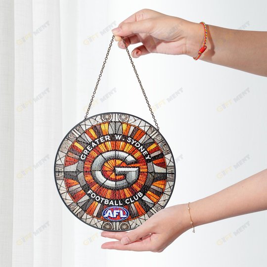 The Greater Western Sydney Football Club Stained Glass Suncatcher for Window Hanging