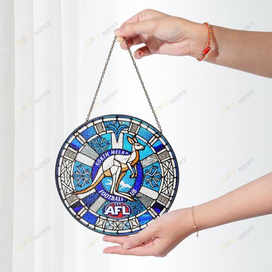 North Melbourne Football Club Stained Glass Suncatcher for Window Hanging