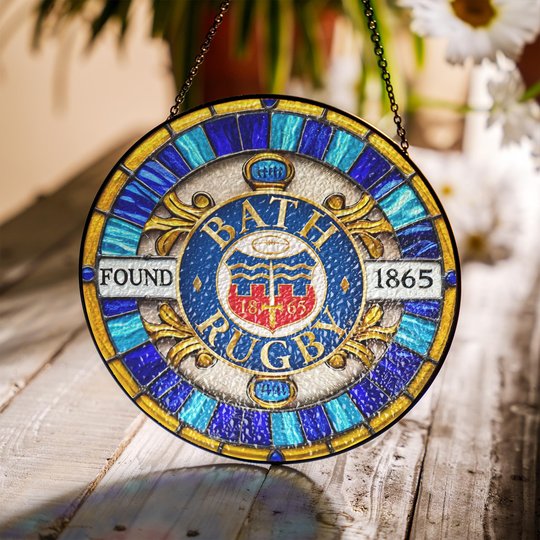 Bath Rugby Stained Glass Suncatcher for Window Hanging