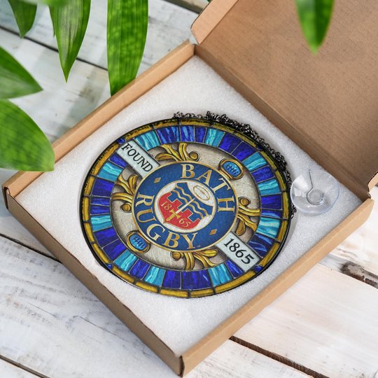 Bath Rugby Stained Glass Suncatcher for Window Hanging