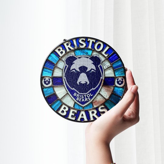 Bristol Bears Stained Glass Suncatcher for Window Hanging