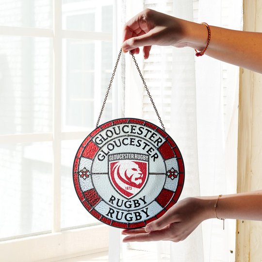 Gloucester Rugby Stained Glass Suncatcher for Window Hanging