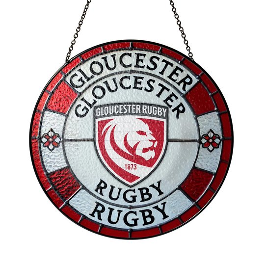 Gloucester Rugby Stained Glass Suncatcher for Window Hanging