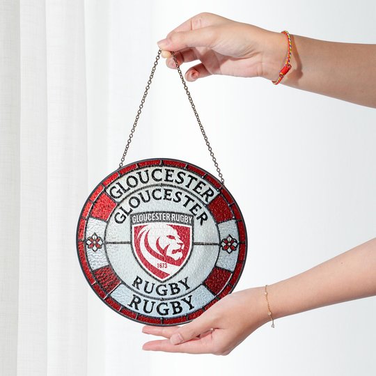 Gloucester Rugby Stained Glass Suncatcher for Window Hanging