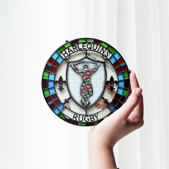 Harlequins Stained Glass Suncatcher for Window Hanging