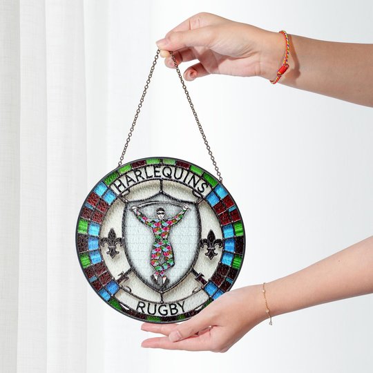 Harlequins Stained Glass Suncatcher for Window Hanging