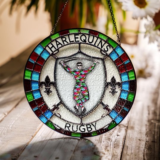 Harlequins Stained Glass Suncatcher for Window Hanging