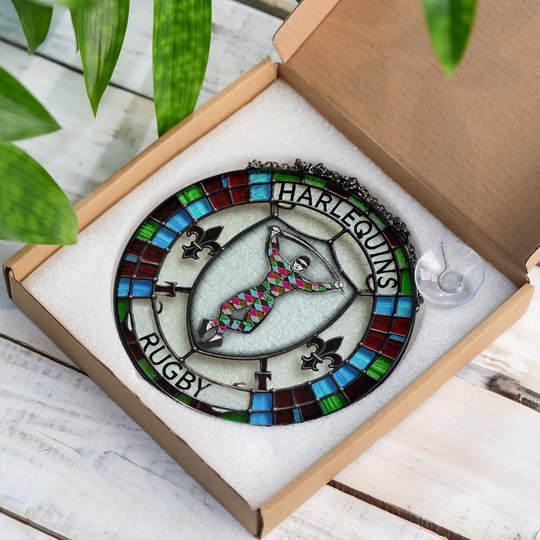 Harlequins Stained Glass Suncatcher for Window Hanging