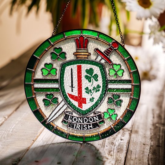London Irish Stained Glass Suncatcher for Window Hanging