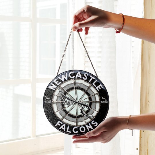 Newcastle Falcons Stained Glass Suncatcher for Window Hanging
