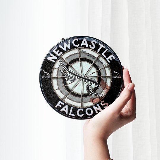 Newcastle Falcons Stained Glass Suncatcher for Window Hanging