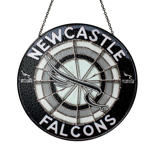 Newcastle Falcons Stained Glass Suncatcher for Window Hanging