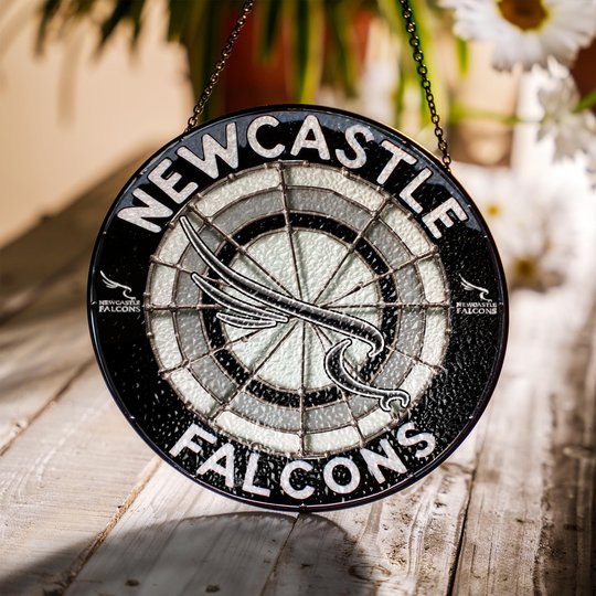 Newcastle Falcons Stained Glass Suncatcher for Window Hanging