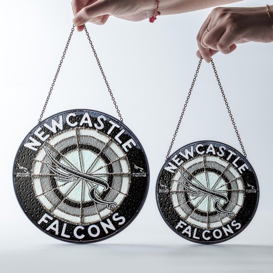 Newcastle Falcons Stained Glass Suncatcher for Window Hanging