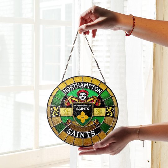 Northampton Saints Stained Glass Suncatcher for Window Hanging
