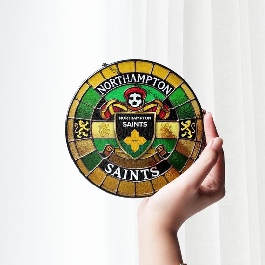 Northampton Saints Stained Glass Suncatcher for Window Hanging