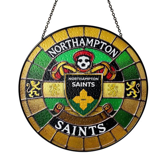 Northampton Saints Stained Glass Suncatcher for Window Hanging