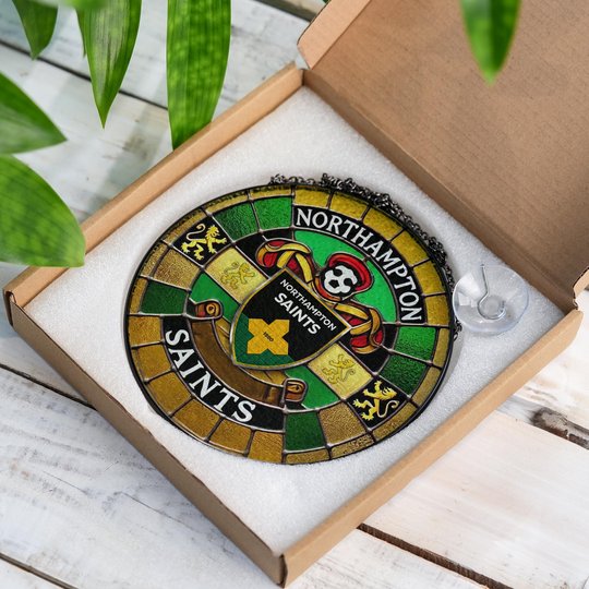 Northampton Saints Stained Glass Suncatcher for Window Hanging
