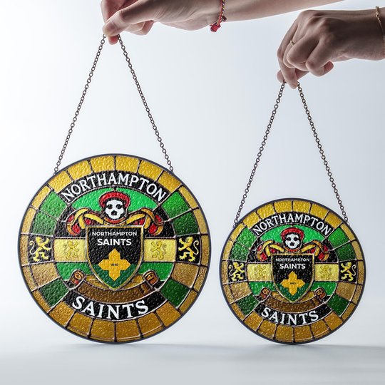 Northampton Saints Stained Glass Suncatcher for Window Hanging