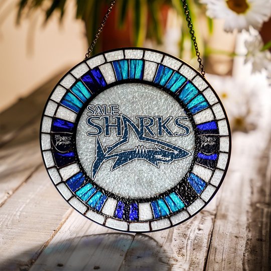 Sale Sharks Stained Glass Suncatcher for Window Hanging
