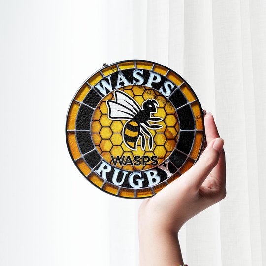 Wasps RFC Stained Glass Suncatcher for Window Hanging