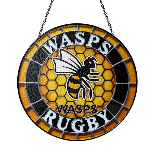 Wasps RFC Stained Glass Suncatcher for Window Hanging
