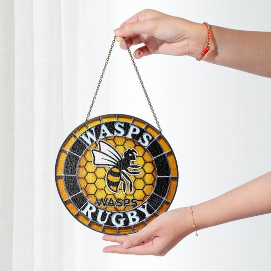Wasps RFC Stained Glass Suncatcher for Window Hanging