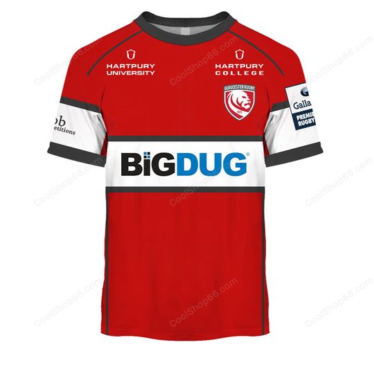 Gloucester Rugby Gallagher Premiership Home Jersey Style Shirts