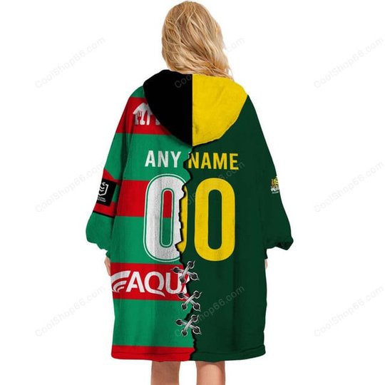 South Sydney Rabbitohs NRL Mix Kangaroos Hoodie Blanket Shirt