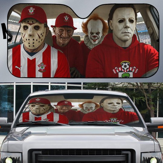 Southampton Horror Movie Funny Car Sunshade | EPL Halloween Windshield Cover Funny Car Sunshade Limited Edition