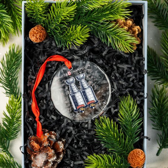 FPanthers Stanley Cup Champions 2025 Back to Back Glass Ornament