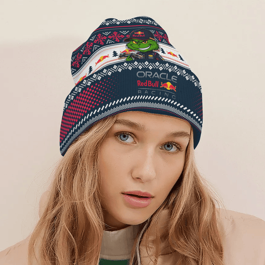 Oracle Red Bull Racing × Grinch F1 Christmas Beanie Hat