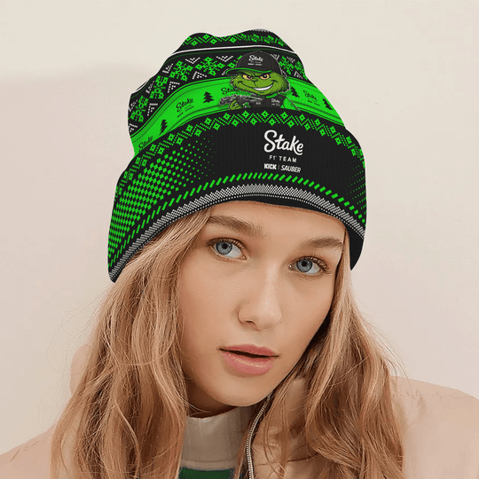 Stake F1 Team Kick Sauber × Grinch F1 Christmas Beanie Hat