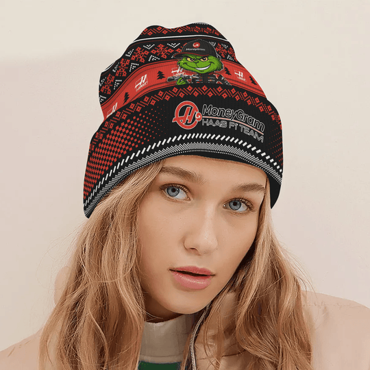 Haas F1 Team × Grinch F1 Christmas Beanie Hat