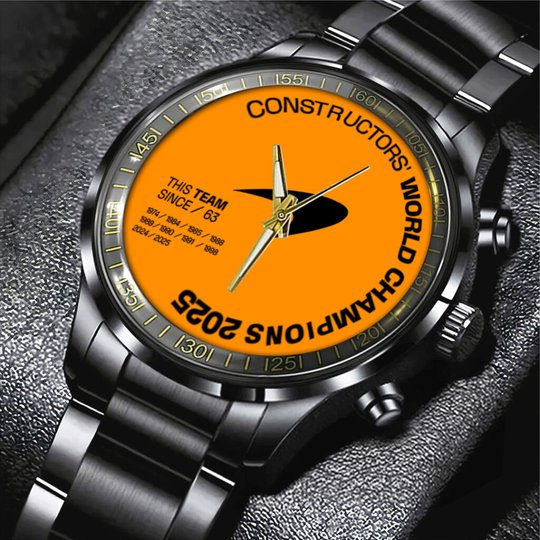 McLaren Formula 1 Team 2025 Constructors’ 10 Times Black Stainless Steel Watch II