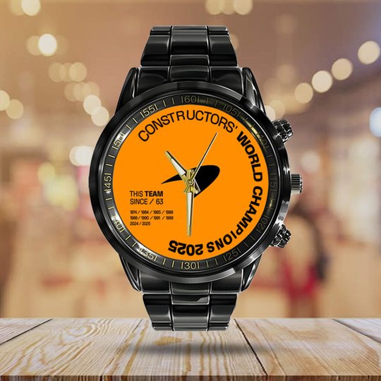 McLaren Formula 1 Team 2025 Constructors’ 10 Times Black Stainless Steel Watch II