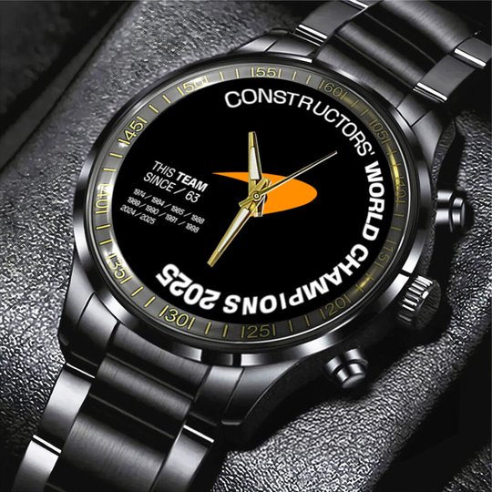 McLaren Formula 1 Team 2025 Constructors’ 10 Times Black Stainless Steel Watch V