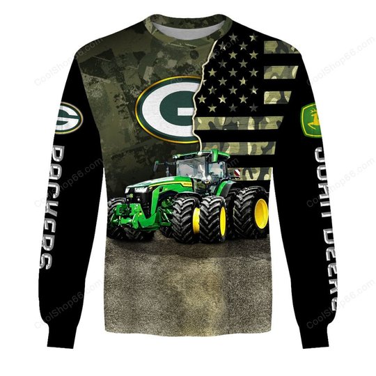 Green Bay Packers x John Deere Hoodie | Funny Green Character Premium Hoodie