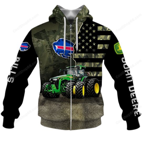 Buffalo Bills x John Deere Hoodie | Funny Green Character Premium Hoodie