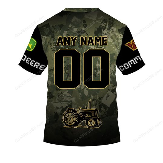 Washington Commanders x John Deere Hoodie | Funny Green Character Premium Hoodie