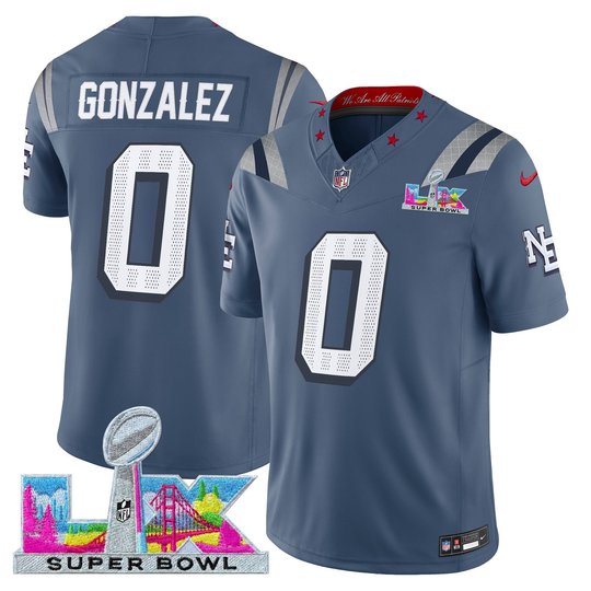 Men's New England Patriots Super Bowl LX Vapor Storm Blue Limited Jersey - All Stitched