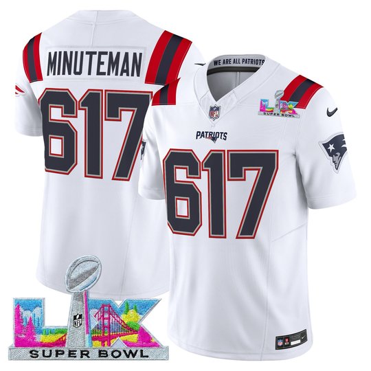 Men's New England Patriots Super Bowl LX Vapor White Limited Jersey - All Stitched