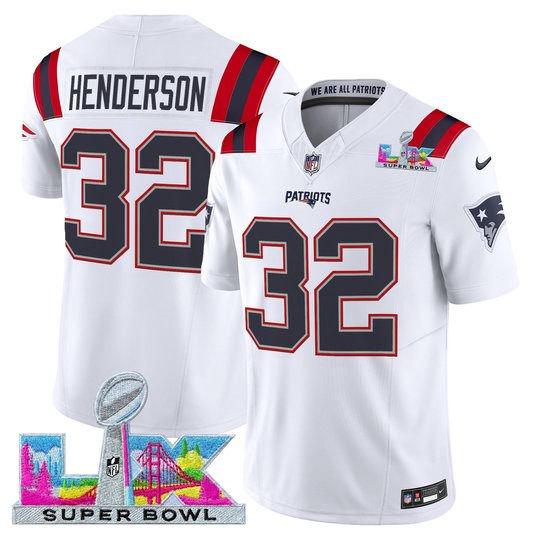 Men's New England Patriots Super Bowl LX Vapor White Limited Jersey - All Stitched